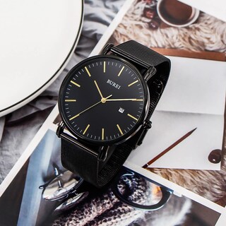 Foto 3 | Reloj De Pulsera Burei Fashion, Minimalista, Analógico, Con Fecha Para Hombre, Dorado - Venta Internacional.