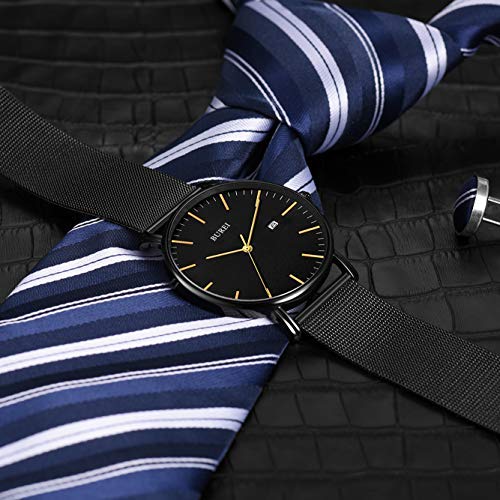 Foto 8 pulgar | Reloj De Pulsera Burei Fashion, Minimalista, Analógico, Con Fecha Para Hombre, Dorado - Venta Internacional.