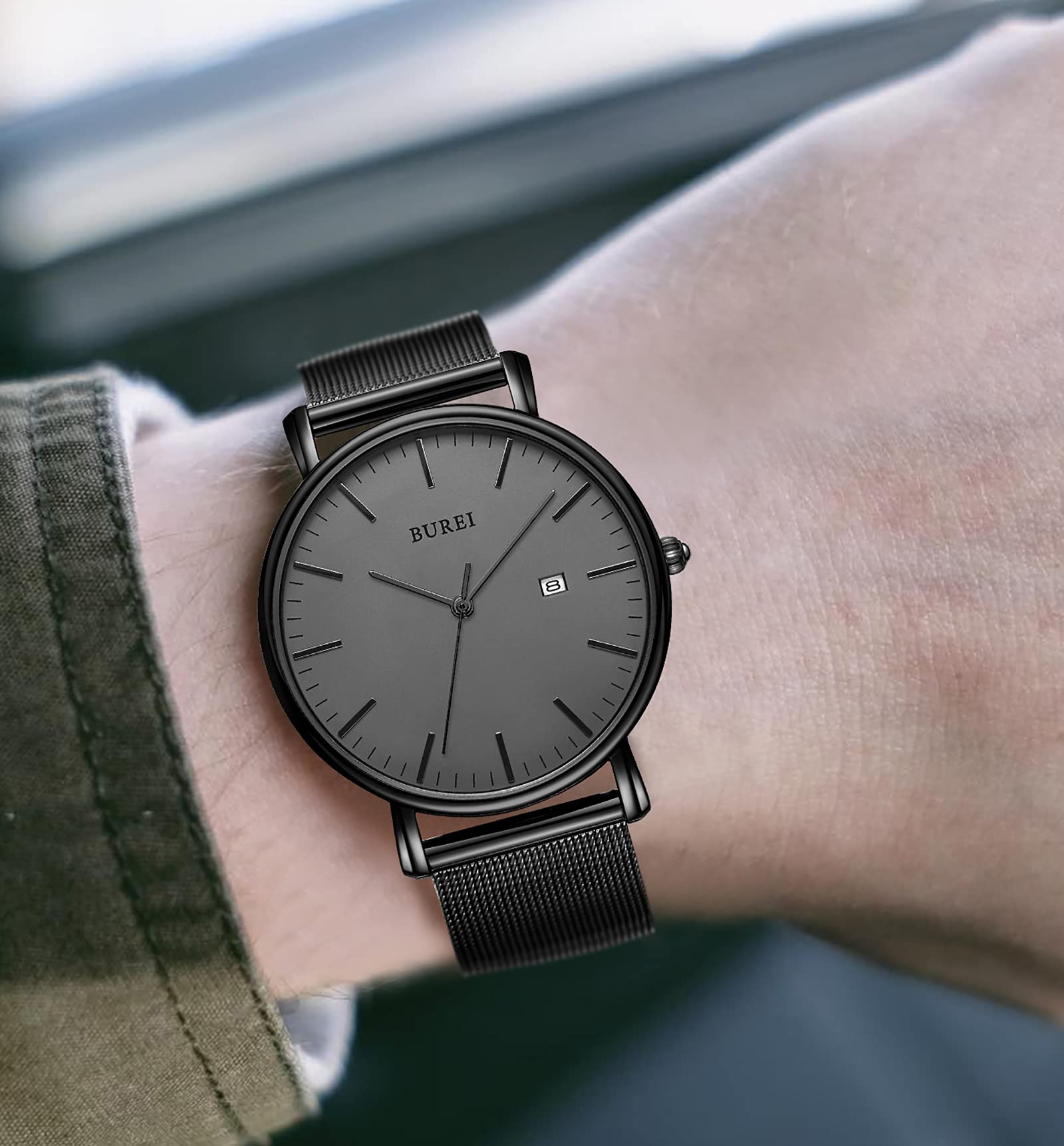 Foto 6 pulgar | Reloj De Pulsera Burei Fashion Minimalista Impermeable Para Hombre - Venta Internacional.