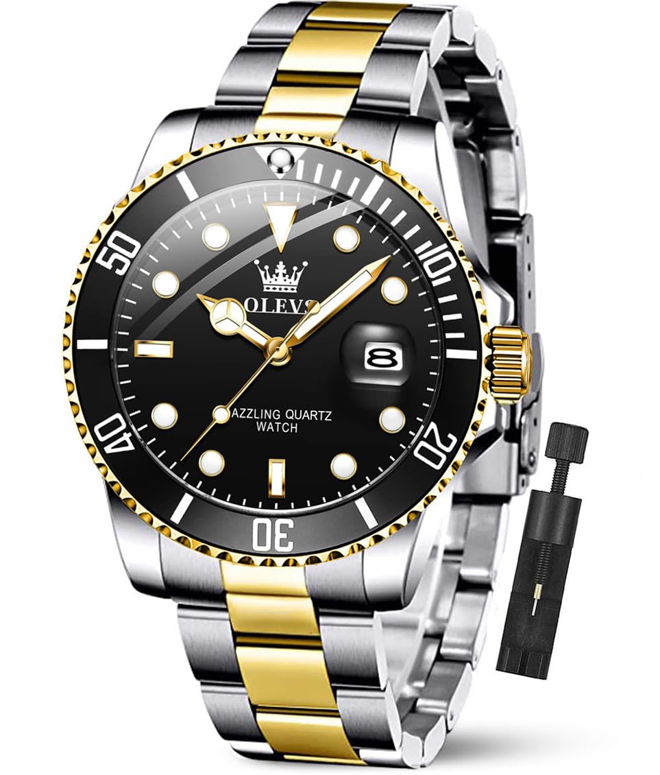 Reloj Olevs Negro De Acero Inoxidable Impermeable Para Hombre - Venta Internacional.