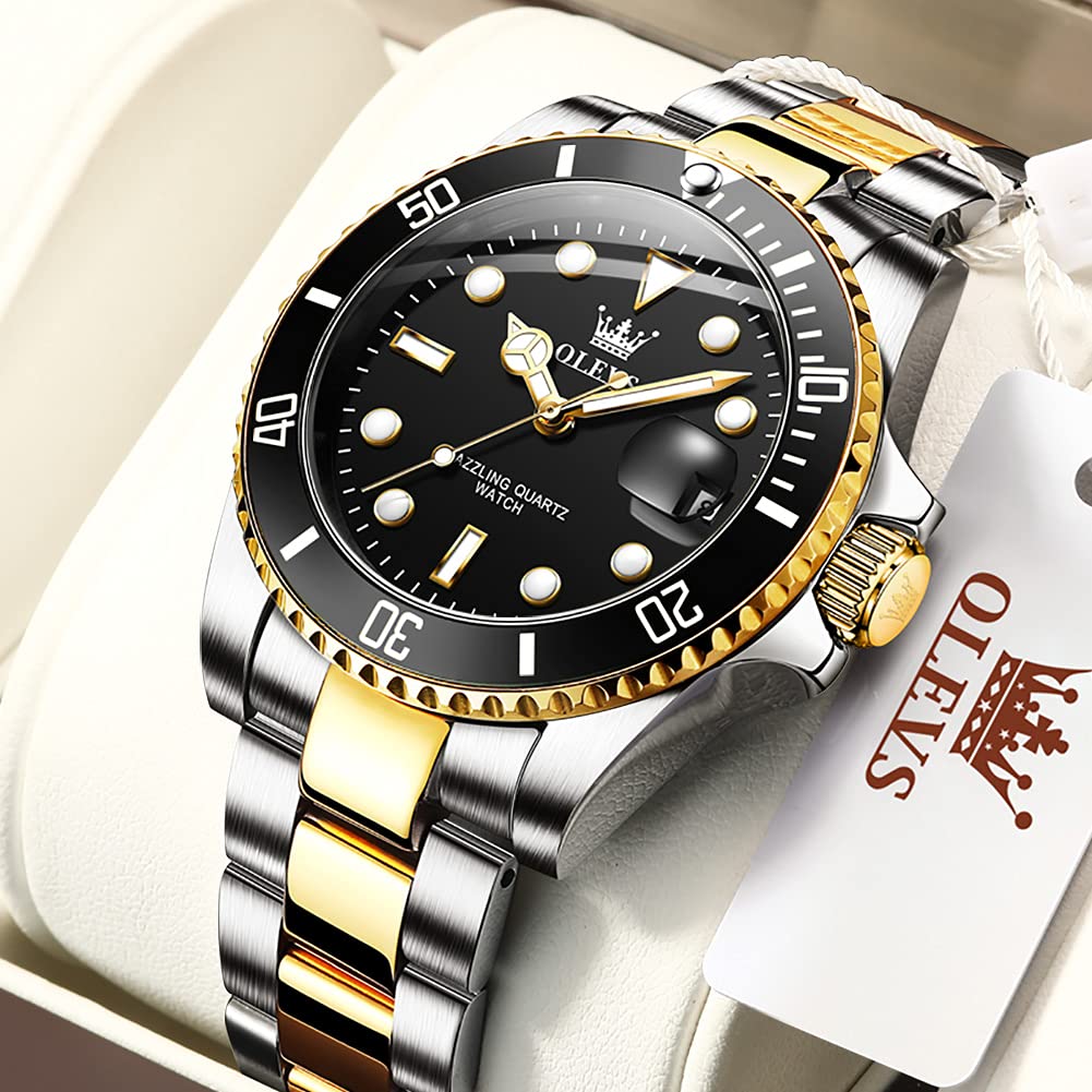 Foto 2 | Reloj Olevs Negro De Acero Inoxidable Impermeable Para Hombre - Venta Internacional.