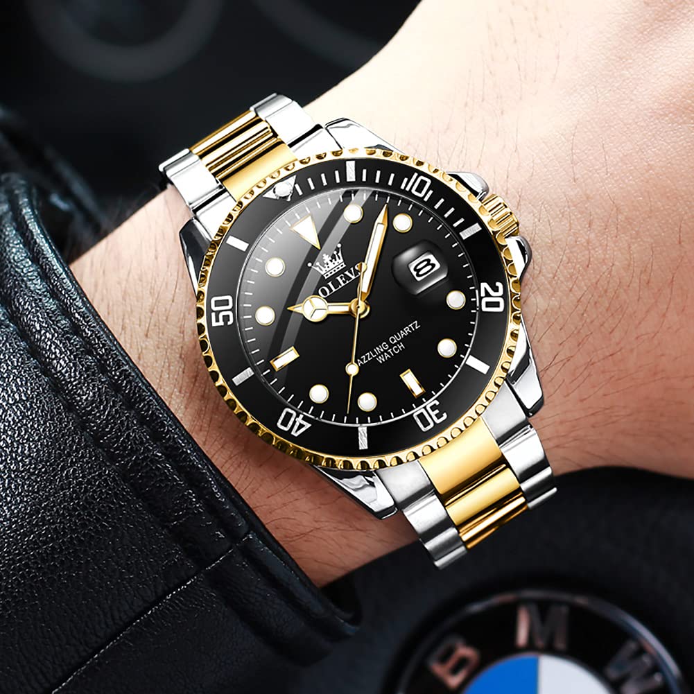 Foto 4 pulgar | Reloj Olevs Negro De Acero Inoxidable Impermeable Para Hombre - Venta Internacional.