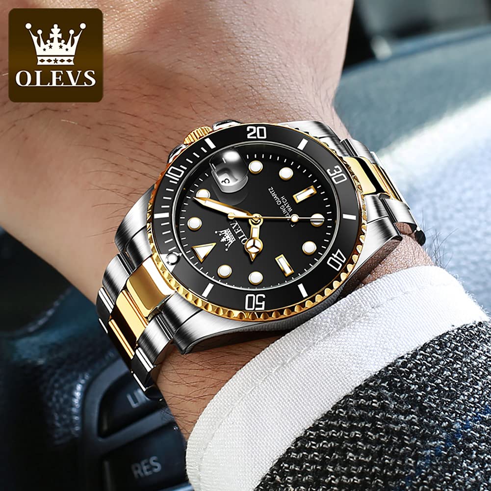 Foto 7 | Reloj Olevs Negro De Acero Inoxidable Impermeable Para Hombre - Venta Internacional.