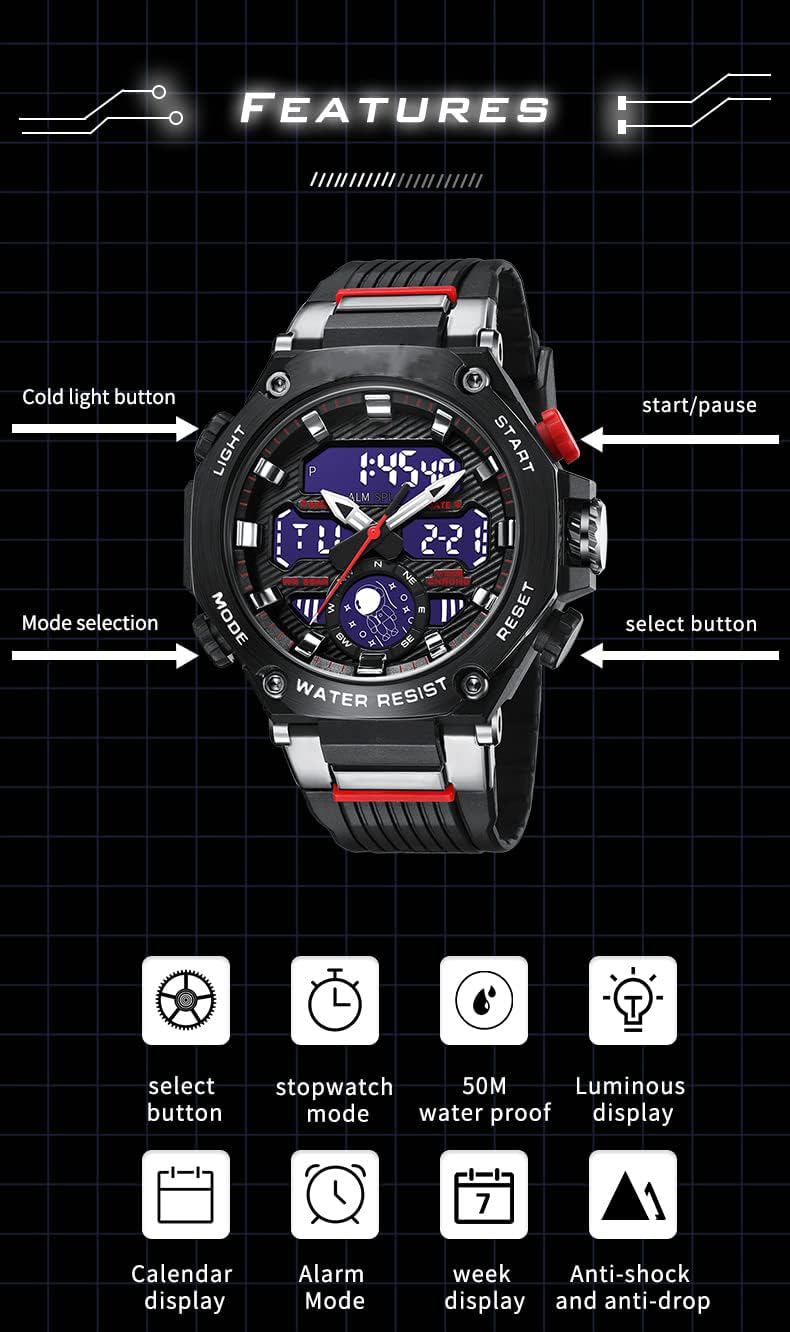 Foto 4 pulgar | Reloj Gosasa S-shock Multifunción Militar A Prueba De Agua - Venta Internacional.