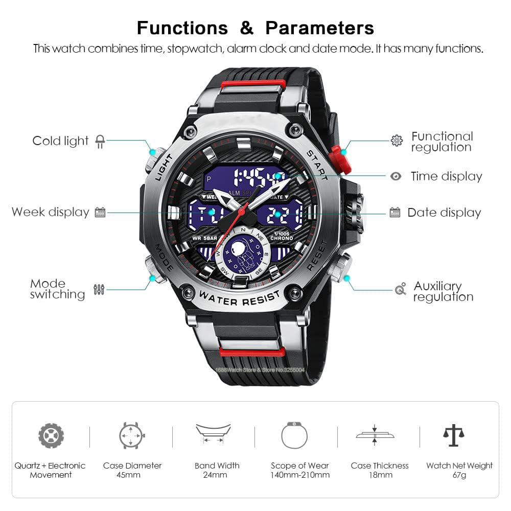 Foto 5 | Reloj Gosasa S-shock Multifunción Militar A Prueba De Agua - Venta Internacional.