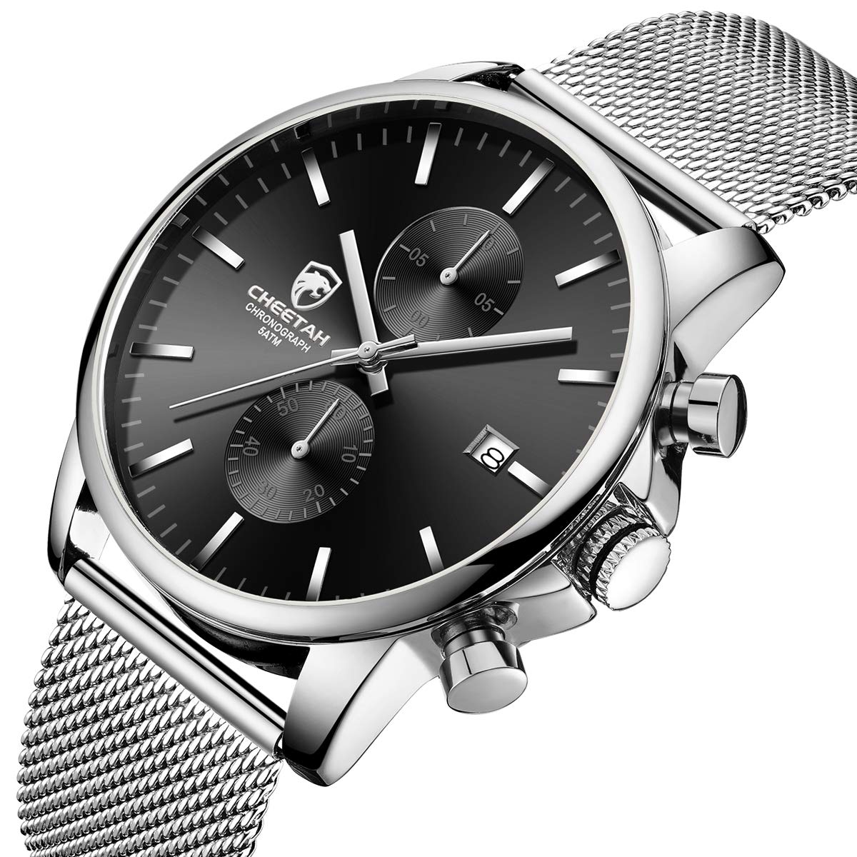 Foto 3 pulgar | Reloj Golden Hour Fashion Sleek Minimalist Para Hombre, Plateado - Venta Internacional.
