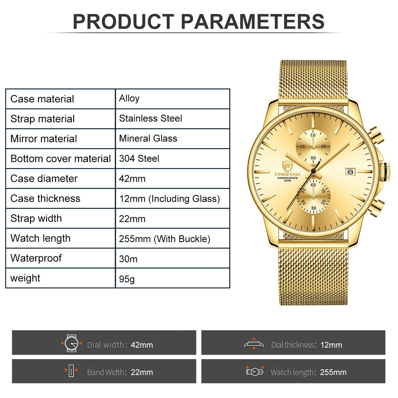 Foto 5 pulgar | Reloj Golden Hour Fashion Sleek Minimalist Para Hombre - Venta Internacional.