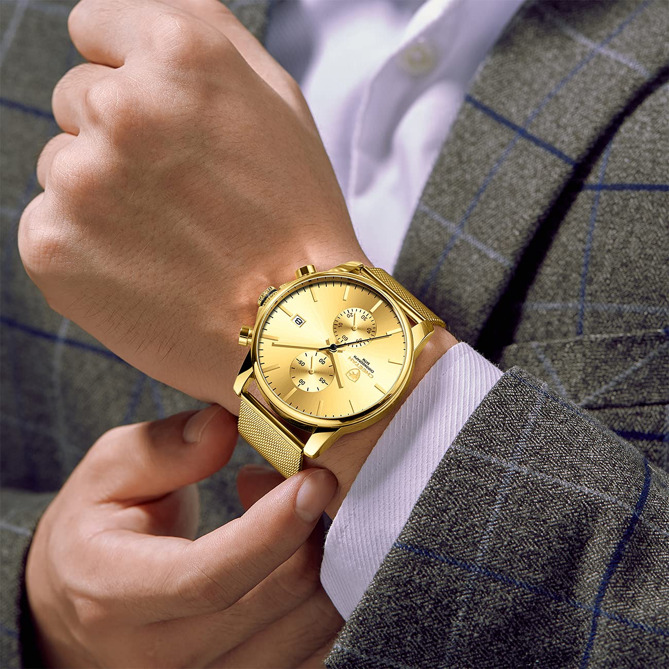 Foto 8 pulgar | Reloj Golden Hour Fashion Sleek Minimalist Para Hombre - Venta Internacional.