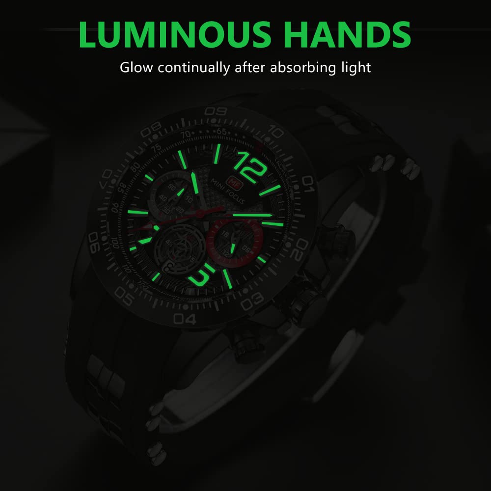 Foto 6 pulgar | Reloj Aimes Military Waterproof Cronograph Para Hombre A1-black - Venta Internacional.