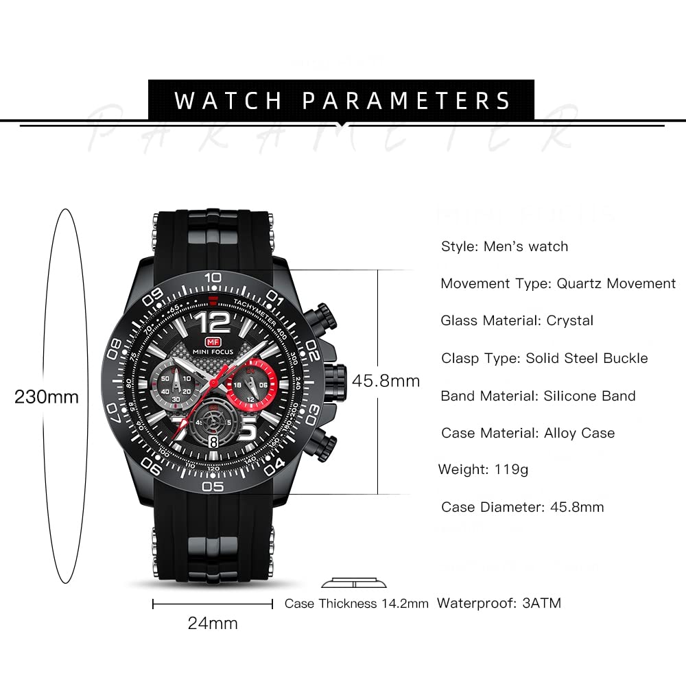 Foto 7 pulgar | Reloj Aimes Military Waterproof Cronograph Para Hombre A1-black - Venta Internacional.