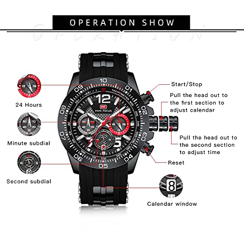 Foto 8 pulgar | Reloj Aimes Military Waterproof Cronograph Para Hombre A1-black - Venta Internacional.