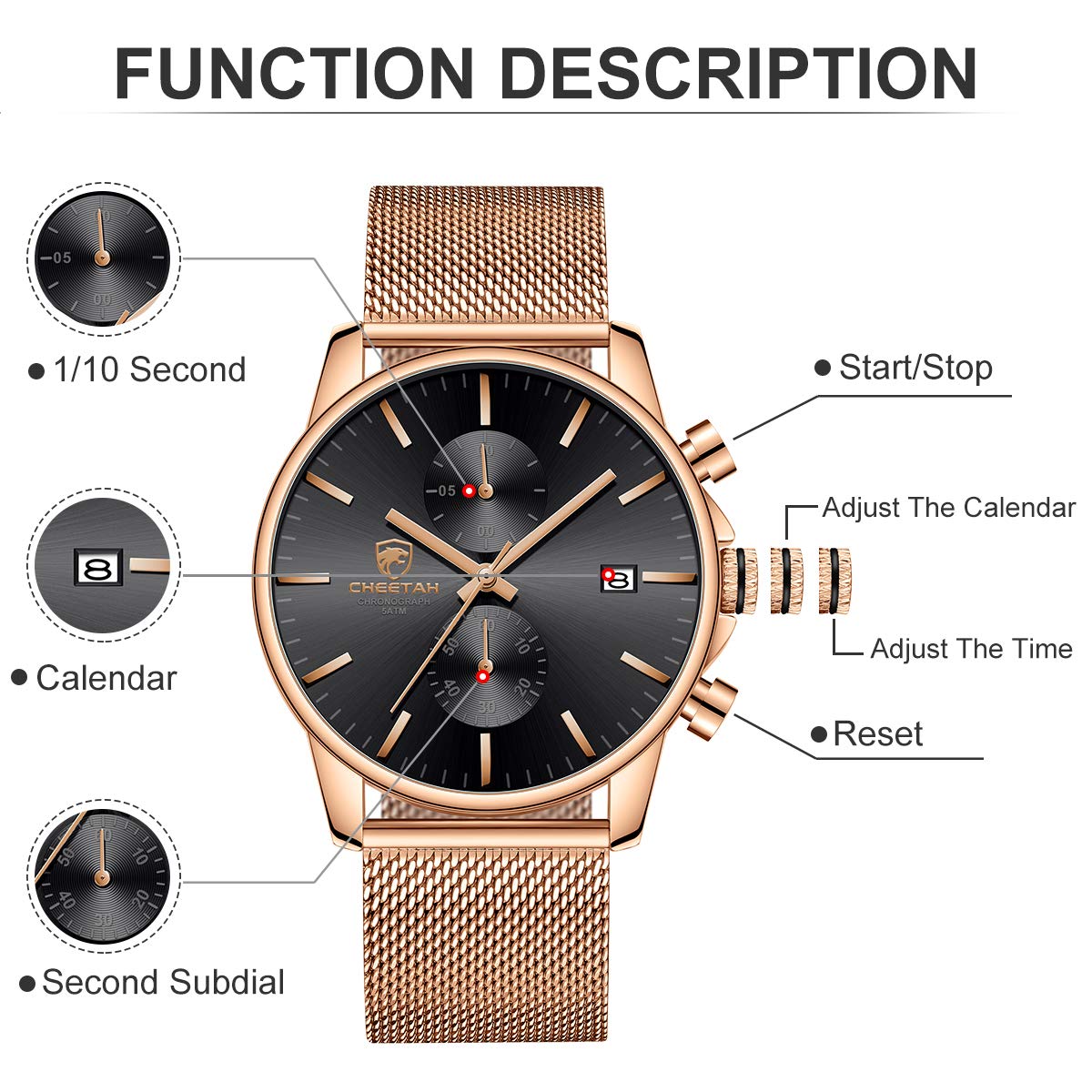 Foto 4 | Reloj Golden Hour Fashion Sleek Minimalist Para Hombre - Venta Internacional.