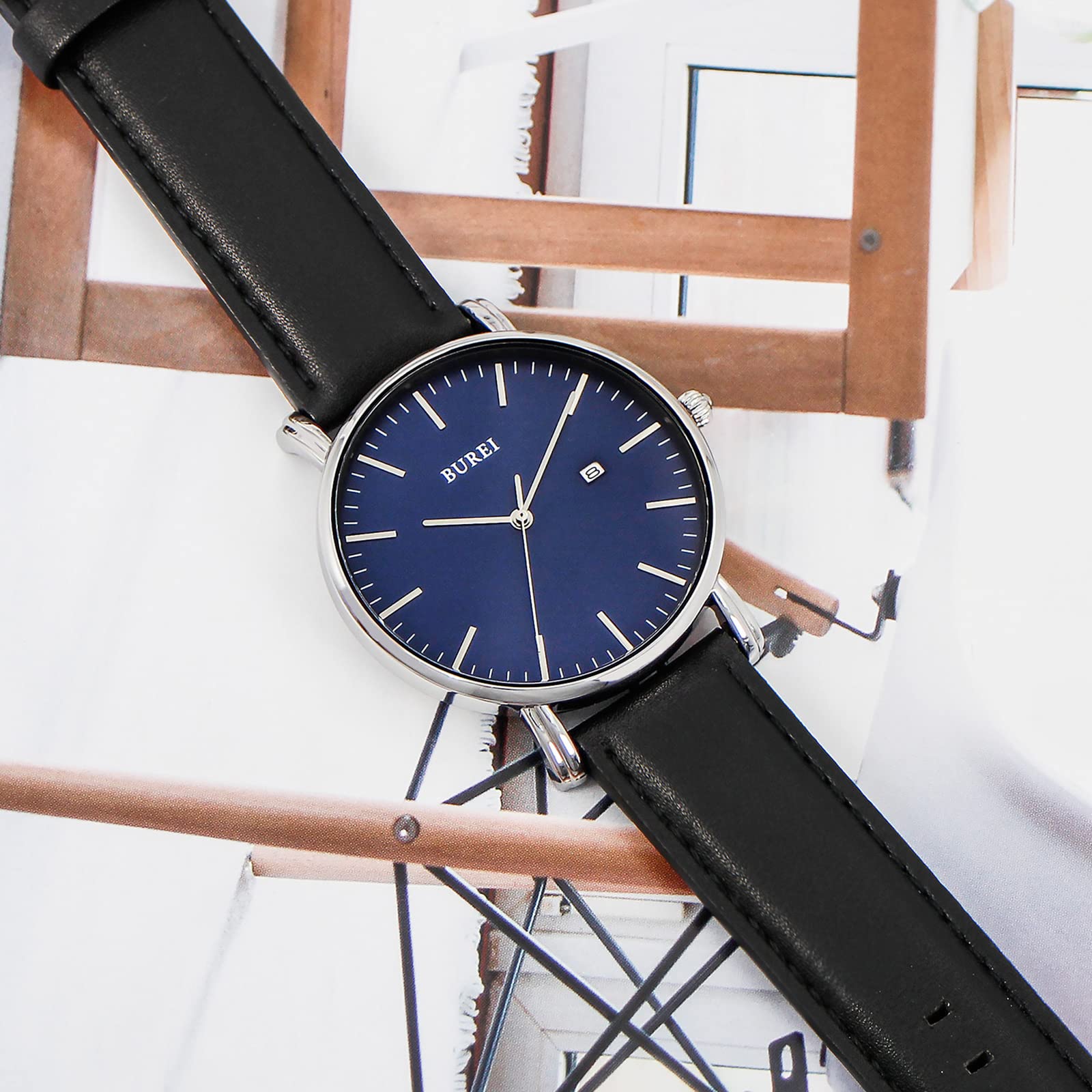 Foto 5 pulgar | Reloj Burei Fashion Minimalista Impermeable Para Hombre Con Piel - Venta Internacional.