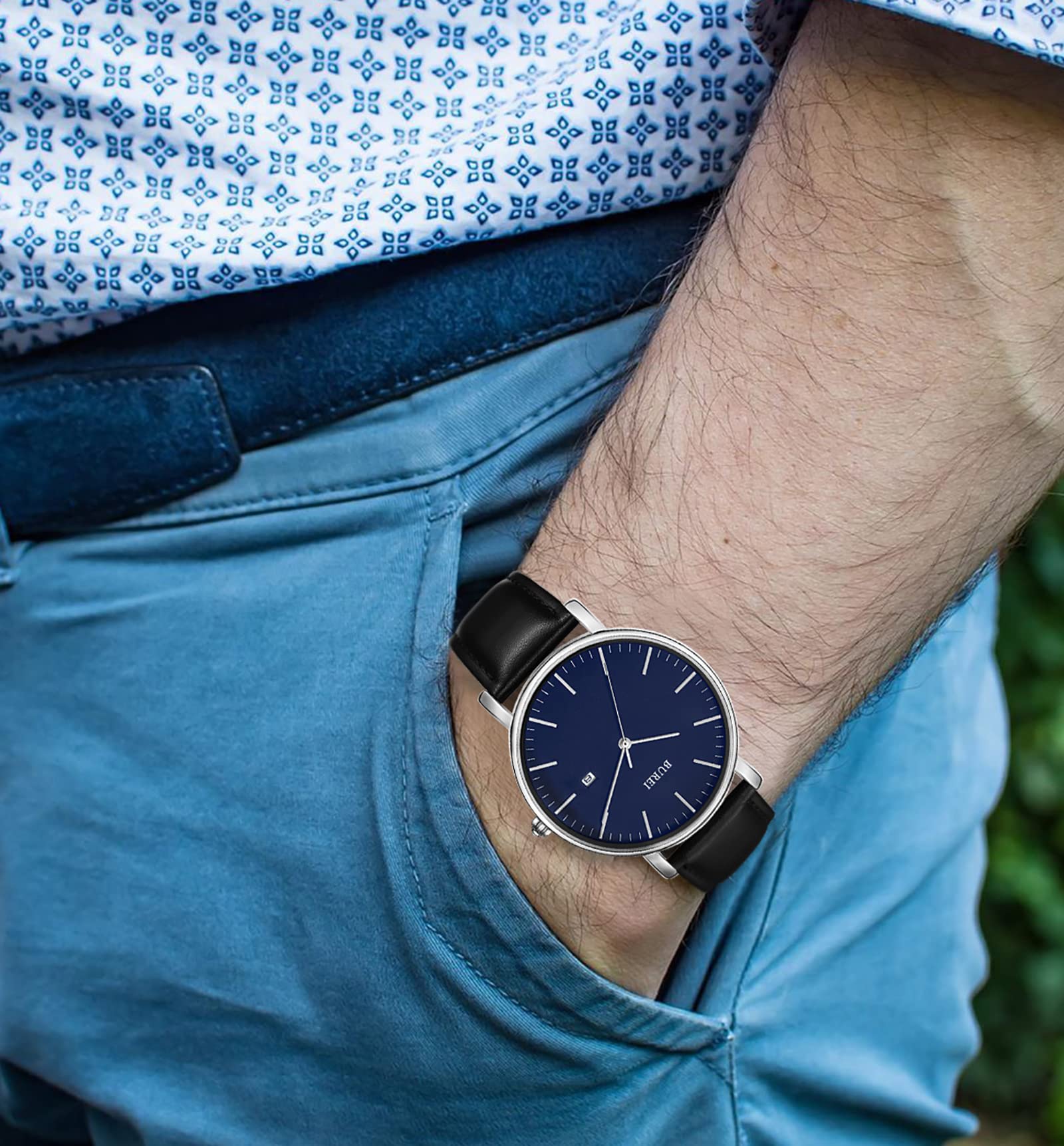 Foto 6 | Reloj Burei Fashion Minimalista Impermeable Para Hombre Con Piel - Venta Internacional.