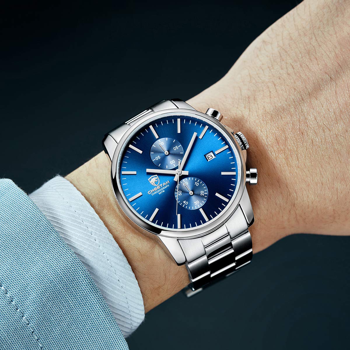 Foto 7 | Reloj Golden Hour De Acero Inoxidable Bañado En Plata Para Hombre - Venta Internacional.