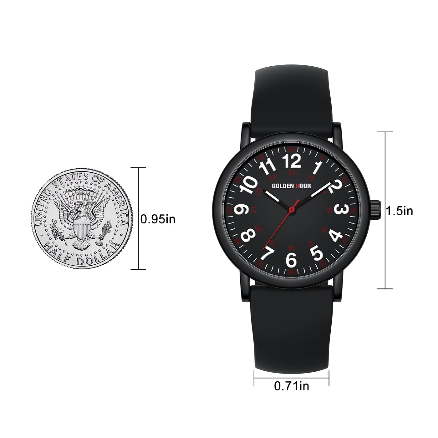 Foto 6 pulgar | Reloj De Enfermera Golden Hour Impermeable Para Uso Médico Unisex - Venta Internacional.