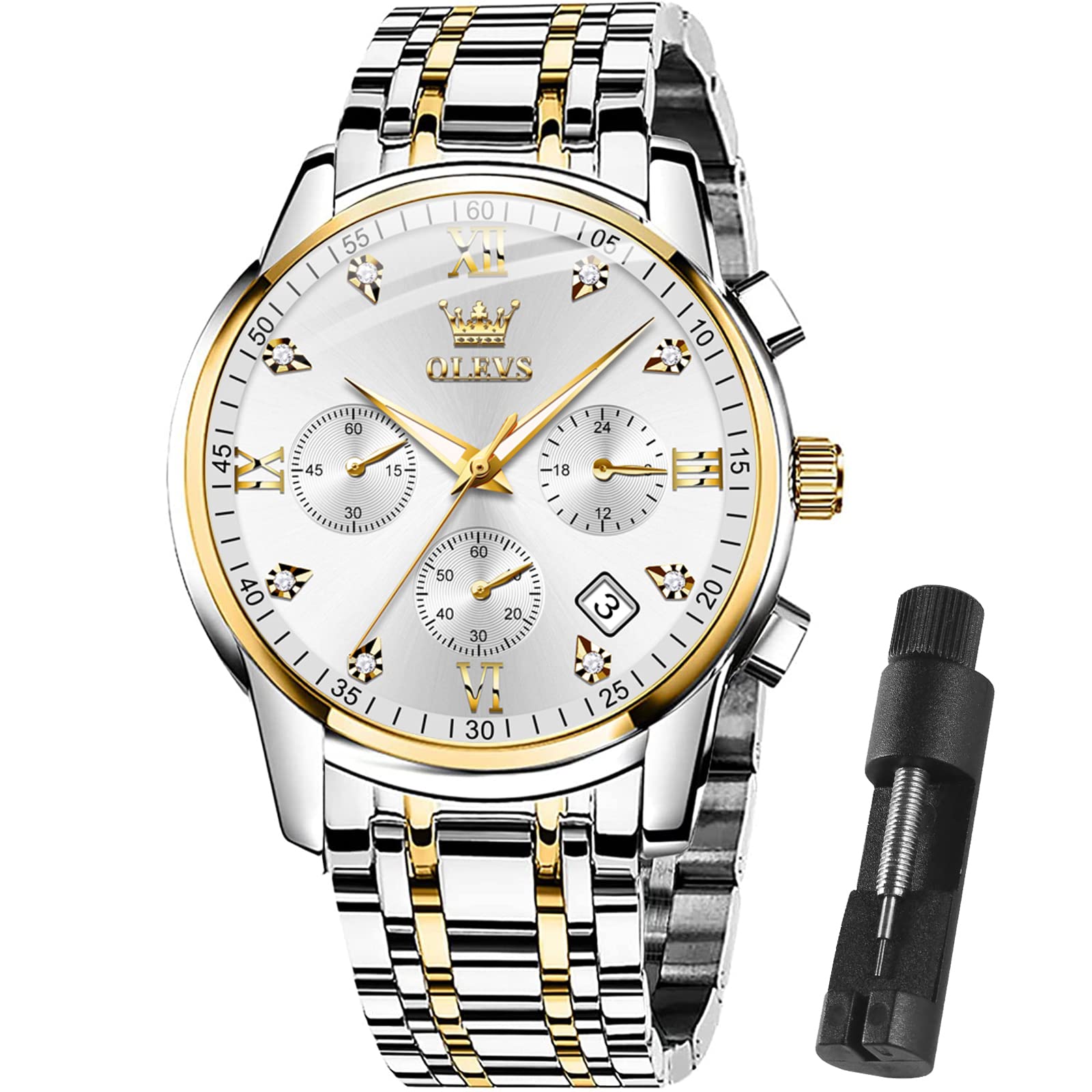 Reloj De Pulsera Olevs Chronograph Multifunción Para Hombre A Prueba De Agua - Venta Internacional.