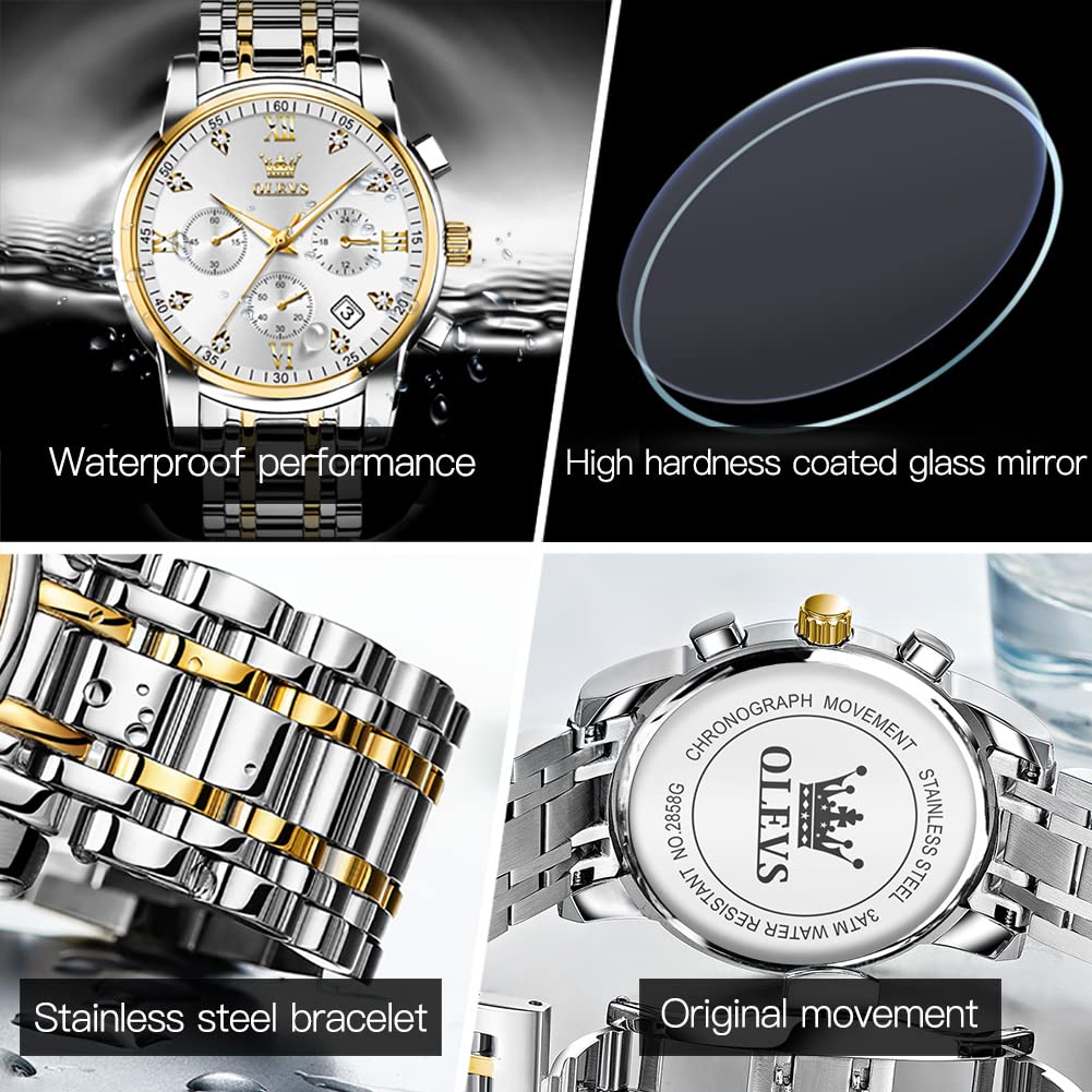 Foto 5 | Reloj De Pulsera Olevs Chronograph Multifunción Para Hombre A Prueba De Agua - Venta Internacional.