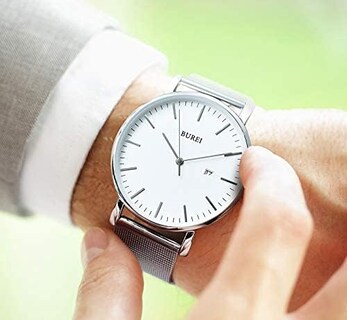 Foto 6 | Reloj Burei Ultrafino Analógico De Cuarzo De Acero Inoxidable Para Hombre - Venta Internacional.