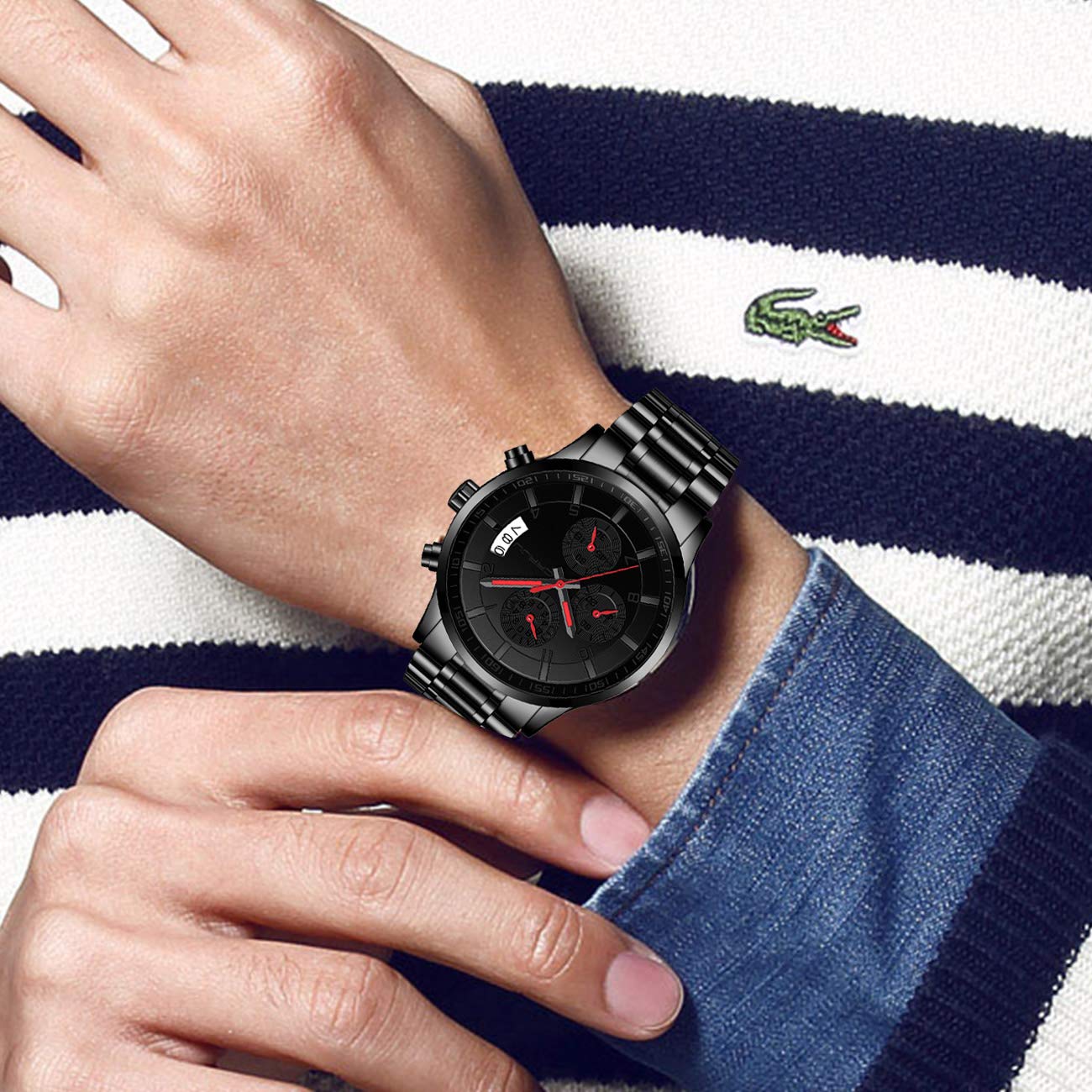 Foto 6 pulgar | Reloj Crrju Fashion Business Auto Date Quartz Para Hombre - Venta Internacional.