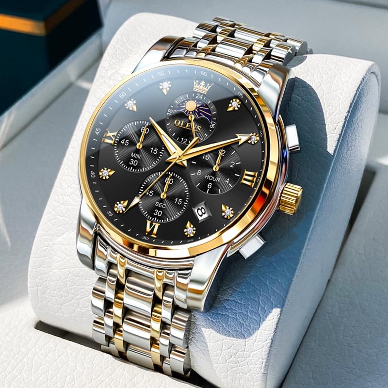 Foto 8 pulgar | Reloj Olevs Vestido De Lujo Analógico En Fase Lunar Para Hombre - Venta Internacional.