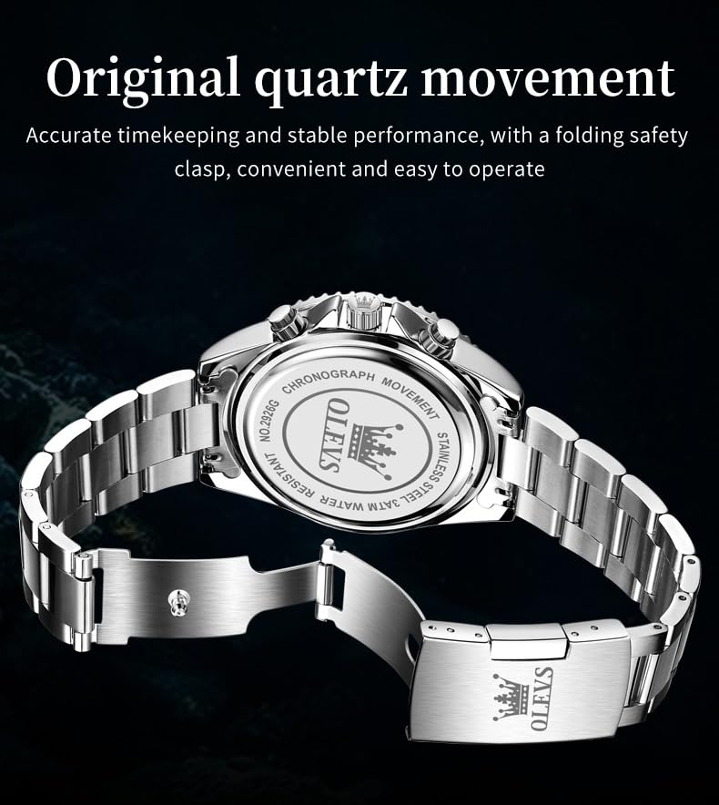 Foto 5 pulgar | Reloj Olevs Chronograph Moon Phase Luxury Blue Para Hombre - Venta Internacional.