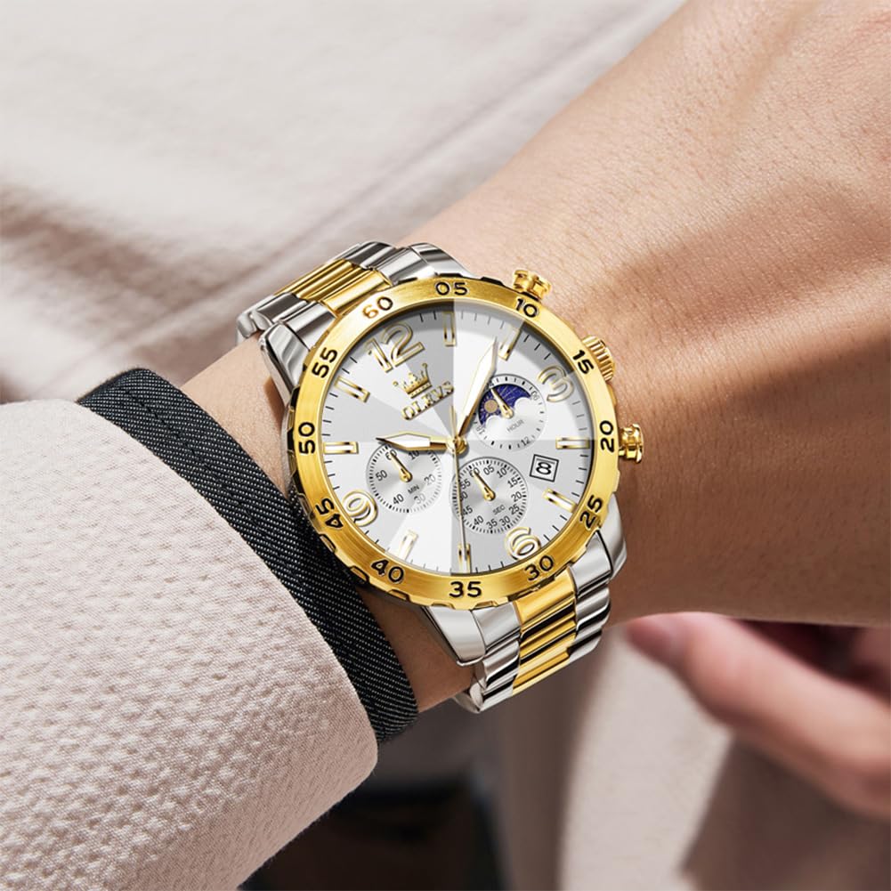 Foto 2 | Reloj Olevs, Cronógrafo De Lujo, Cuarzo, Acero Inoxidable, Para Hombre - Venta Internacional.