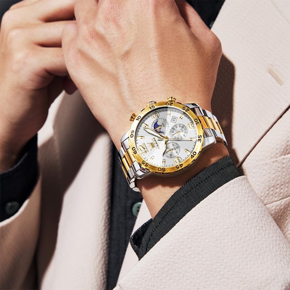 Foto 6 | Reloj Olevs, Cronógrafo De Lujo, Cuarzo, Acero Inoxidable, Para Hombre - Venta Internacional.