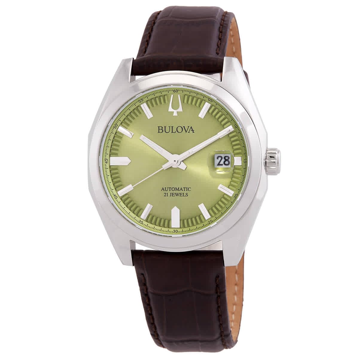 Reloj Bulova Surveyor Automatic 96b427 De Piel Plateada De 39 Mm - Venta Internacional.