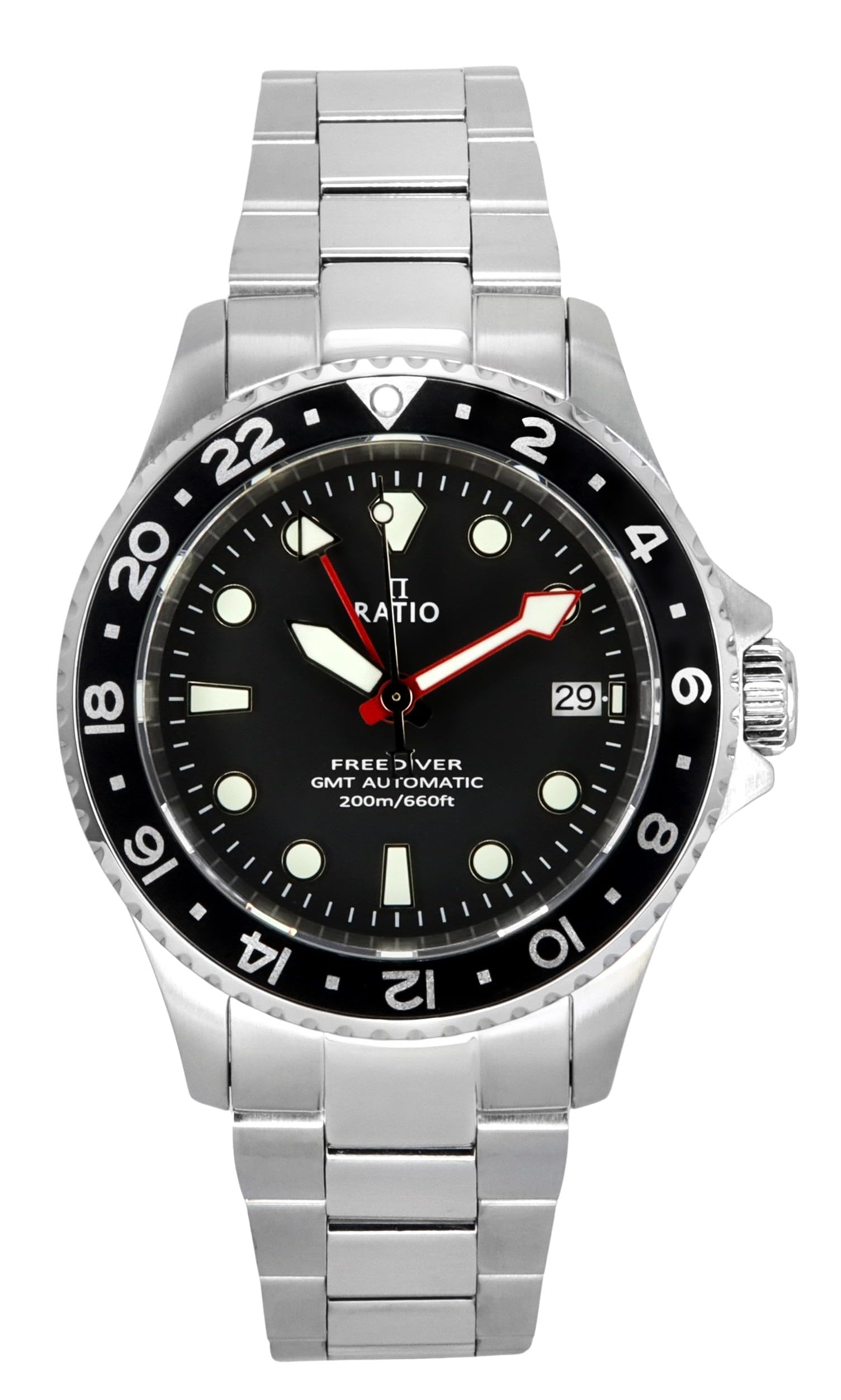 Reloj De Buceo Ratio Freediver Gmt Sapphire 200 M Water Resist - Venta Internacional.