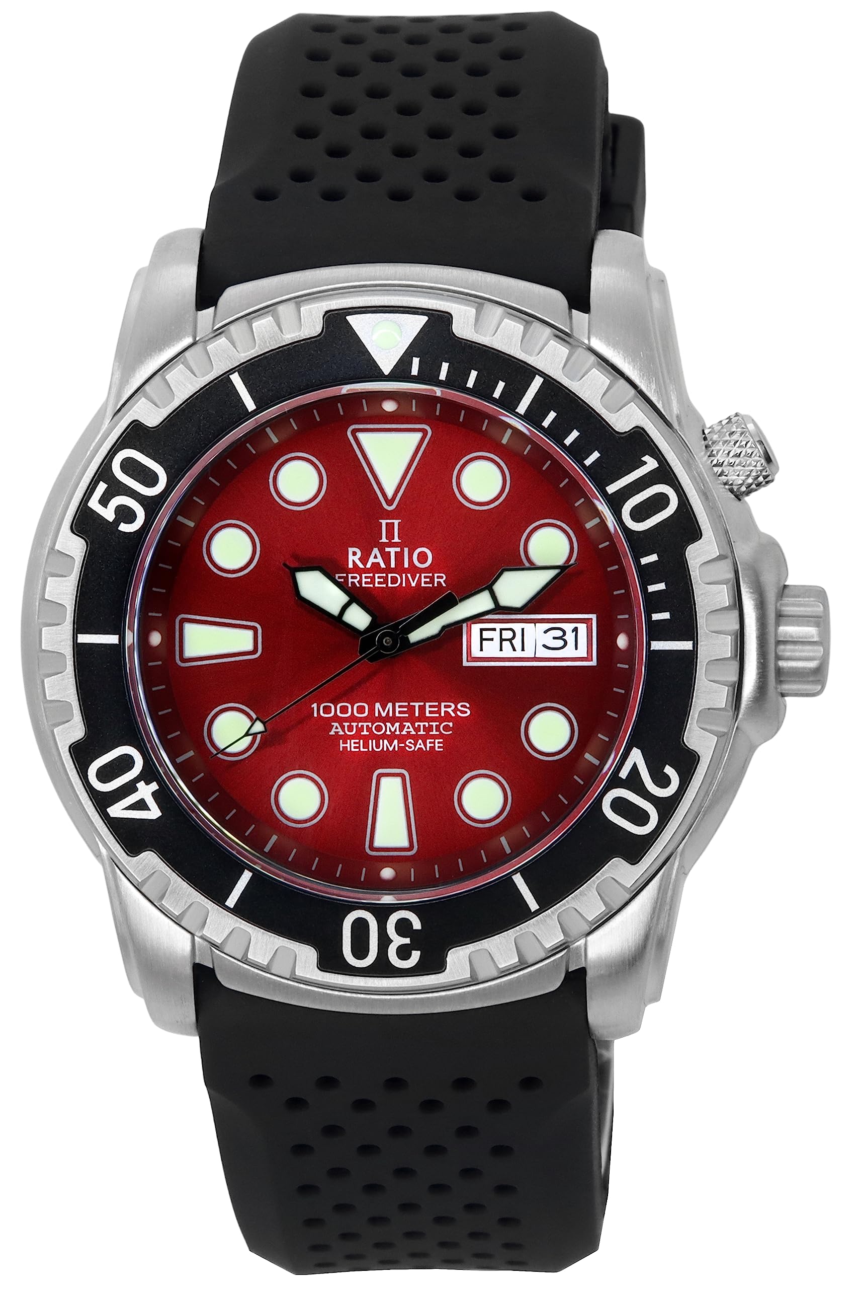 Foto 1 | Reloj De Buceo Ratio Freediver Helium-safe 1000m Para Hombre Rojo - Venta Internacional.