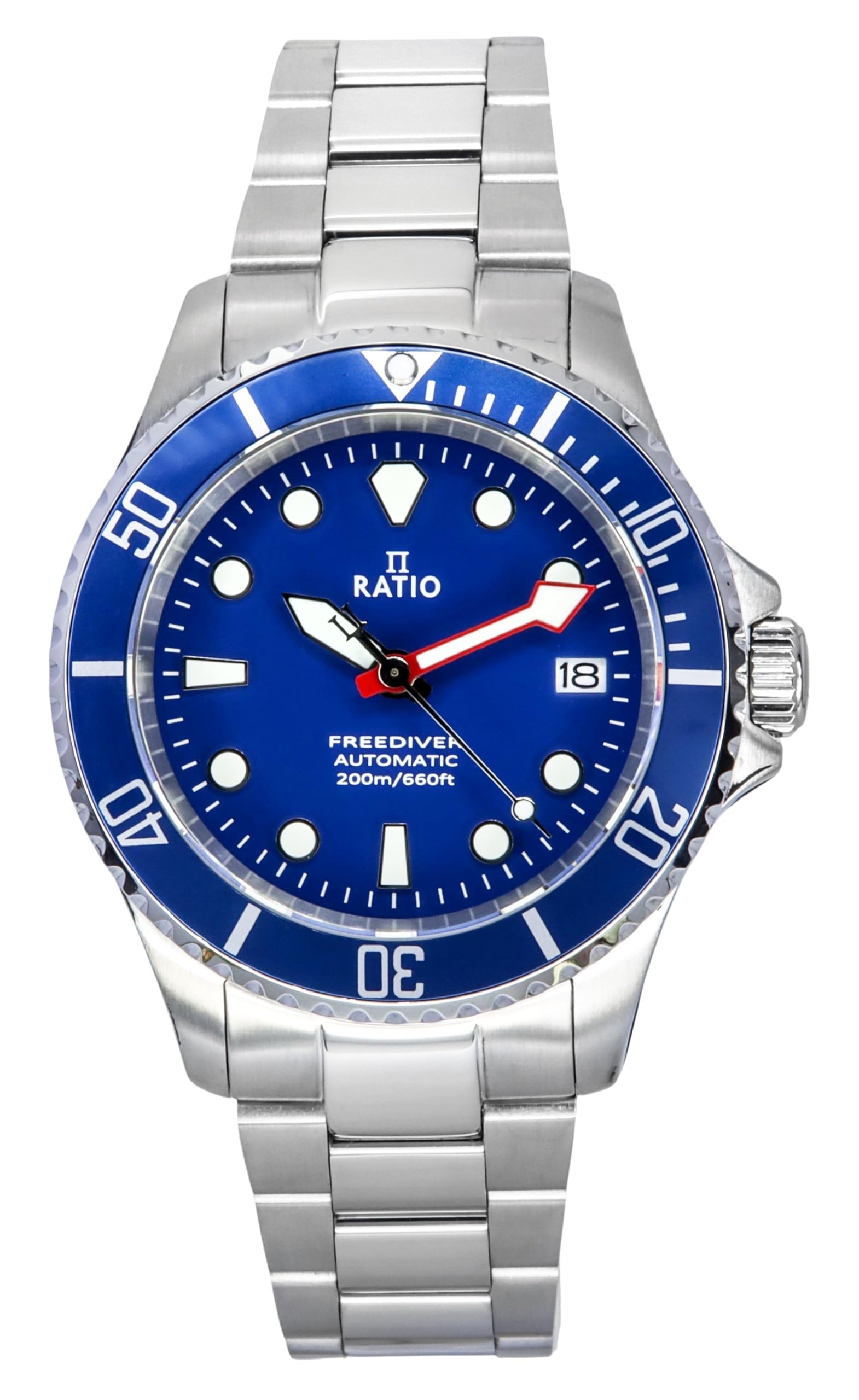 Reloj Diver Ratio Freediver Con Cristal De Zafiro Resistente Al Agua Hasta 200 M - Venta Internacional.