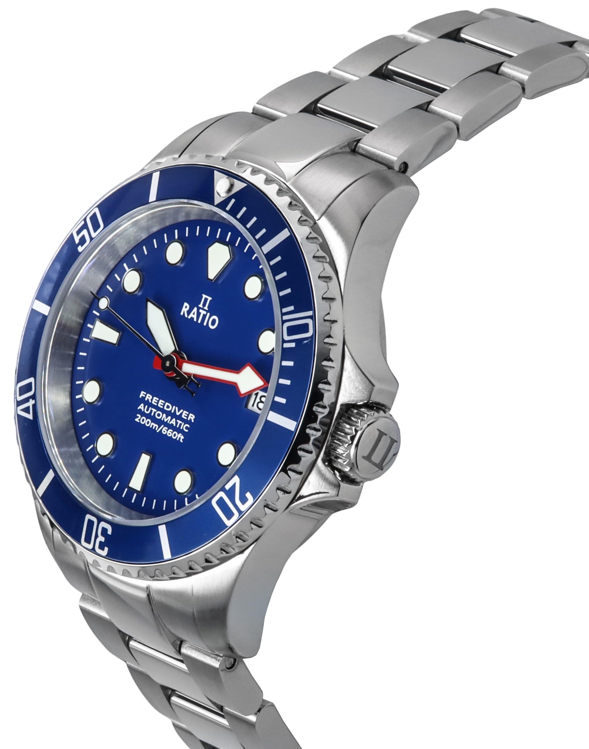 Foto 3 pulgar | Reloj Diver Ratio Freediver Con Cristal De Zafiro Resistente Al Agua Hasta 200 M - Venta Internacional.