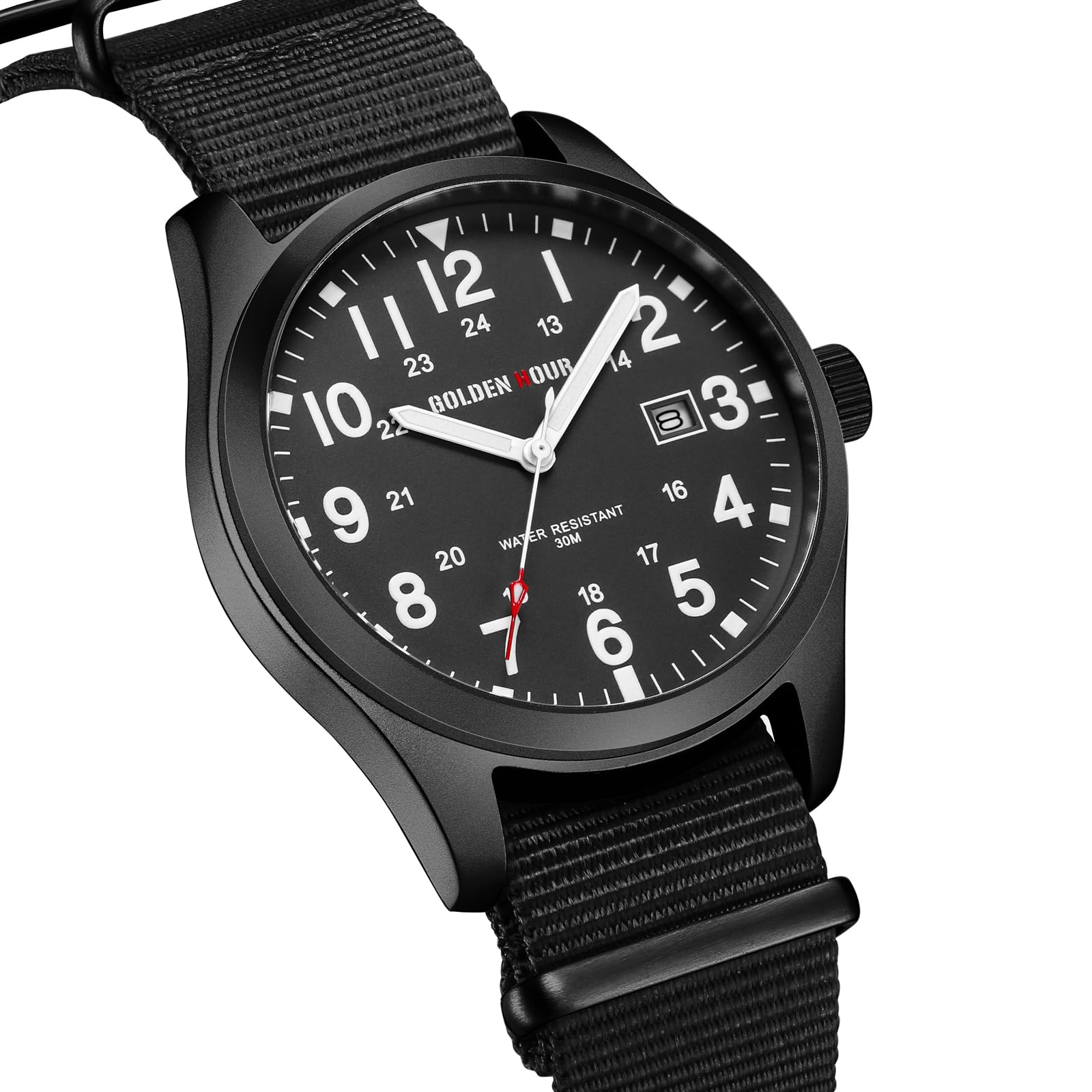 Foto 3 pulgar | Reloj Golden Hour Para Hombre Con Correa Deslizante De Nailon Y Esfera Amarilla - Venta Internacional.