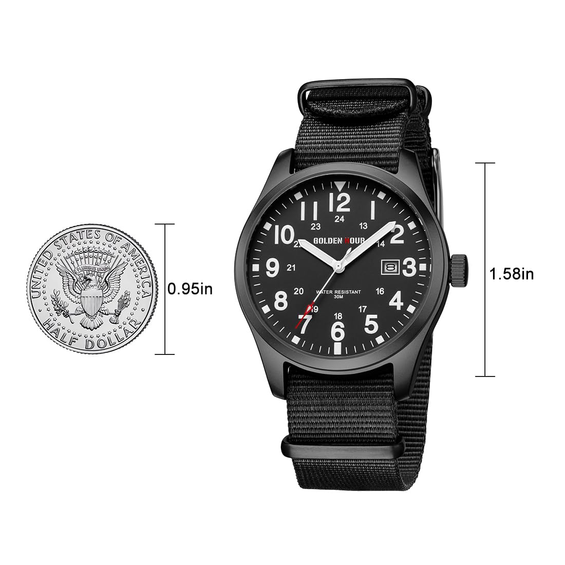 Foto 3 | Reloj Golden Hour Para Hombre Con Correa Deslizante De Nailon Y Esfera Amarilla - Venta Internacional.