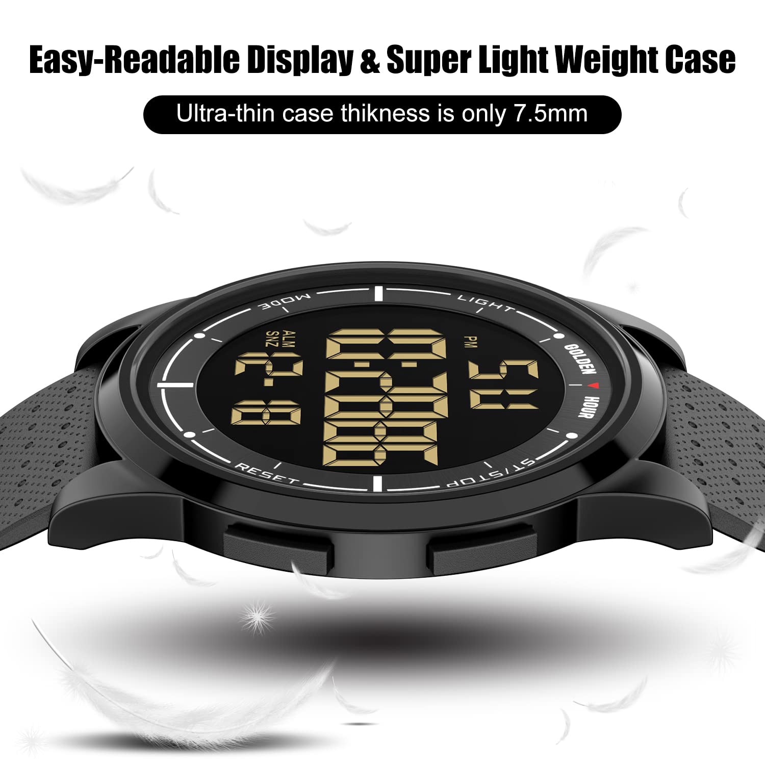 Foto 4 pulgar | Reloj Digital Ultrafino E Impermeable Golden Hour Para Hombre Y Mujer - Venta Internacional.