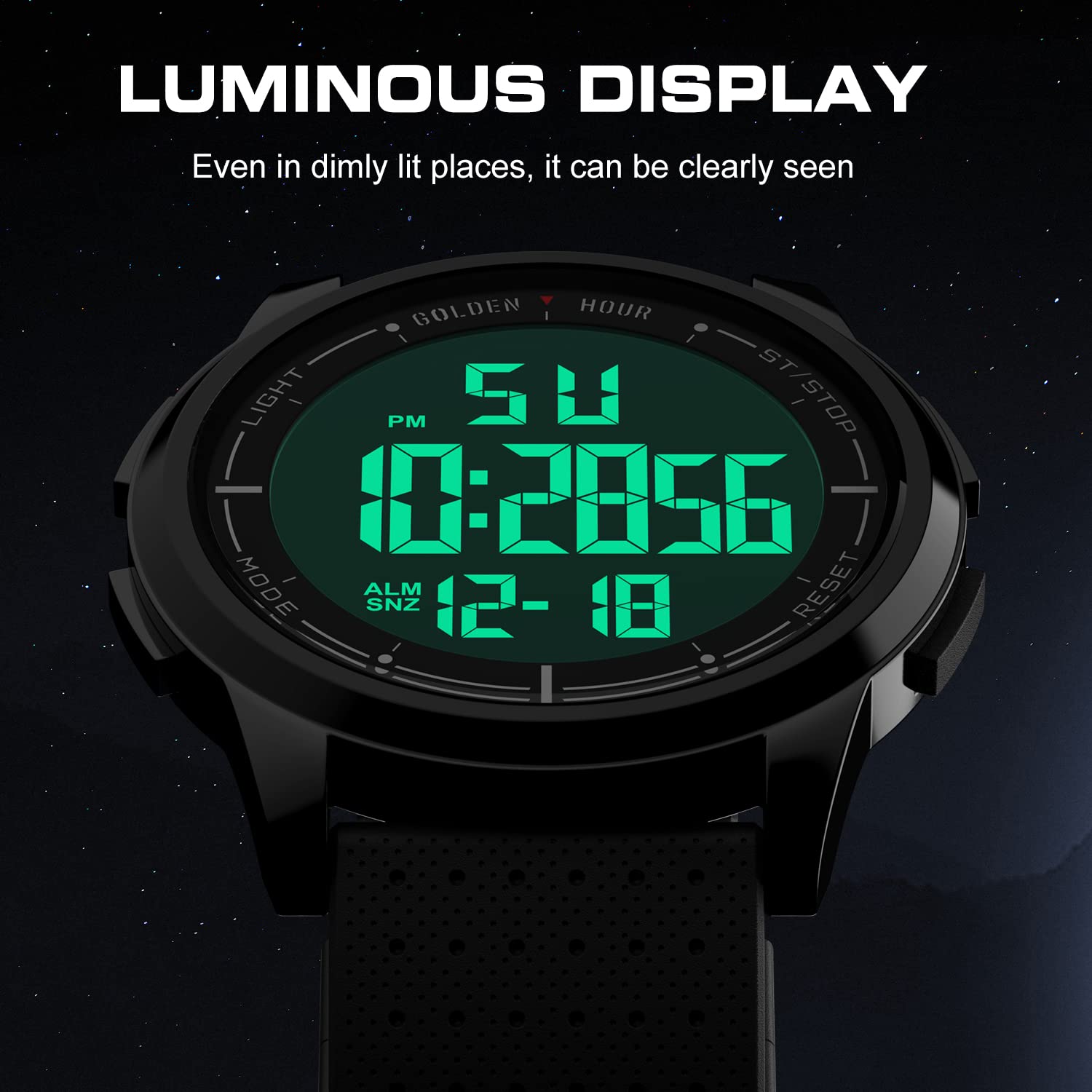 Foto 5 pulgar | Reloj Digital Ultrafino E Impermeable Golden Hour Para Hombre Y Mujer - Venta Internacional.