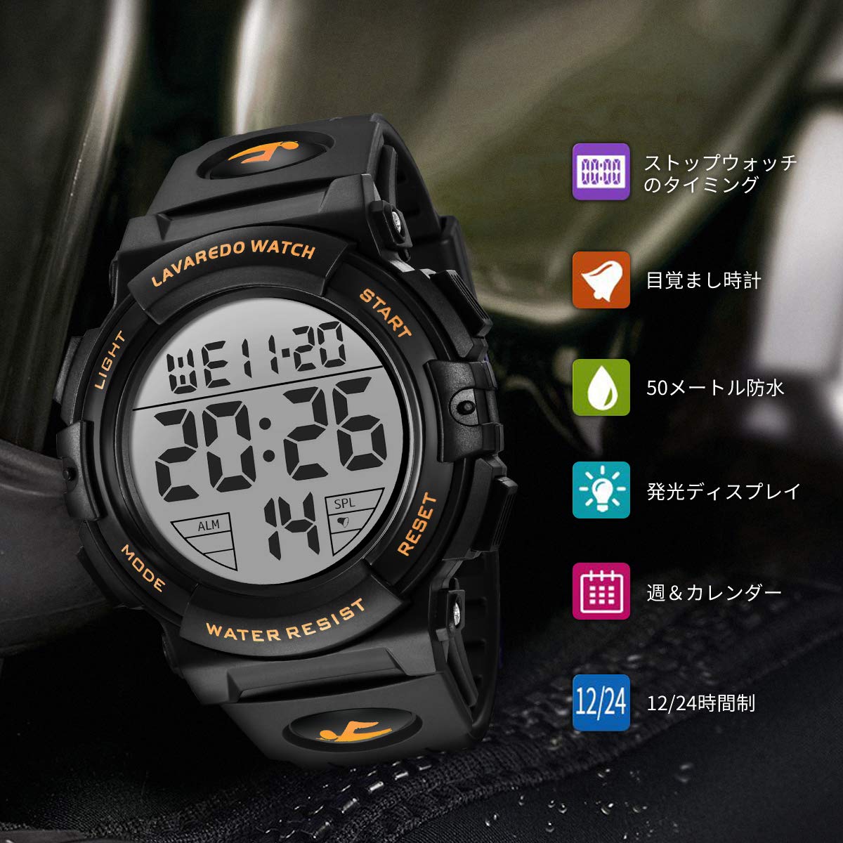 Foto 3 pulgar | Reloj L Lavaredo Digital Sports, Resistente Al Agua, 50 M, Para Hombre - Venta Internacional.