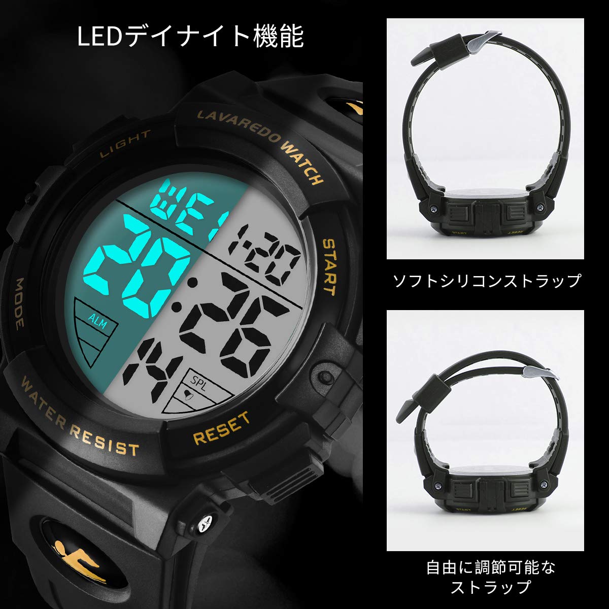 Foto 3 | Reloj L Lavaredo Digital Sports, Resistente Al Agua, 50 M, Para Hombre - Venta Internacional.