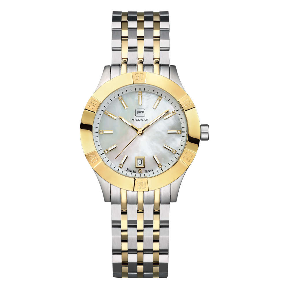 Foto 2 pulgar | Reloj Glock Precision Para Hombre, Pulsera Bicolor Con Caja De Acero Plateado - Venta Internacional.