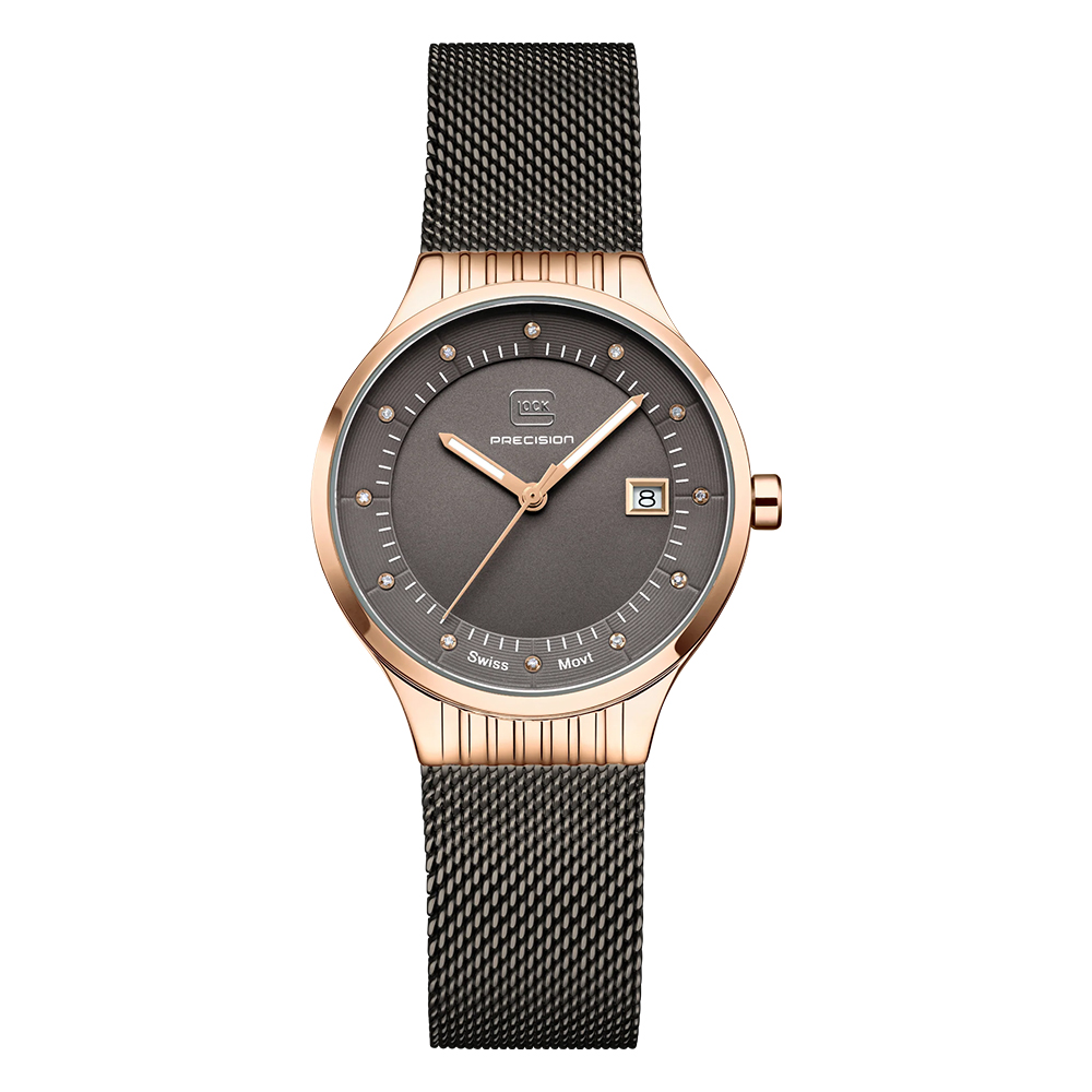Reloj Glock Precision Con Caja De Acero Dorado Rosa De 35 Mm Para Hombre - Venta Internacional.