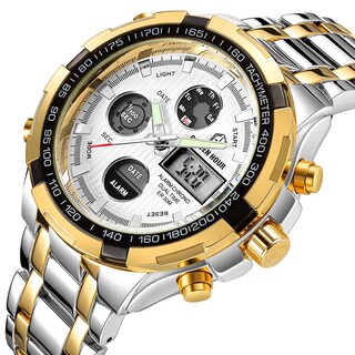 Foto 2 | Reloj Golden Hour De Lujo De Acero Inoxidable Analógico Digital Para Hombre A Prueba De Agua - Venta Internacional.