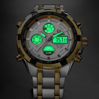 Foto 5 | Reloj Golden Hour De Lujo De Acero Inoxidable Analógico Digital Para Hombre A Prueba De Agua - Venta Internacional.