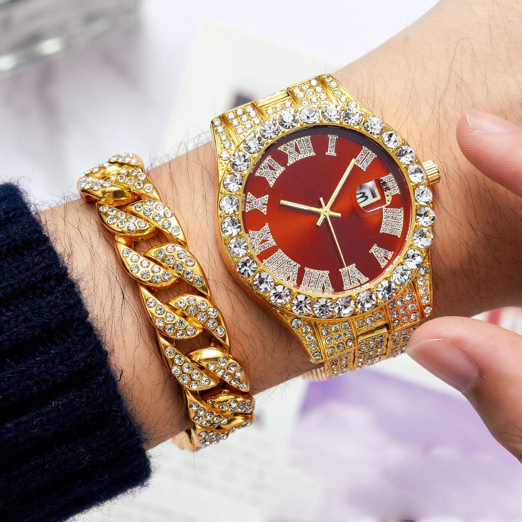 Foto 5 pulgar | Reloj Hunruy Hip Hop Iced-out Bling Diamond Luxury Para Hombre - Venta Internacional.