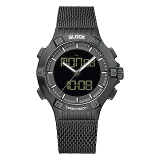 Foto 1 | Reloj Glock Precision Para Hombre Con Carcasa De Acero Negro Y Correa De Malla Negra - Venta Internacional.