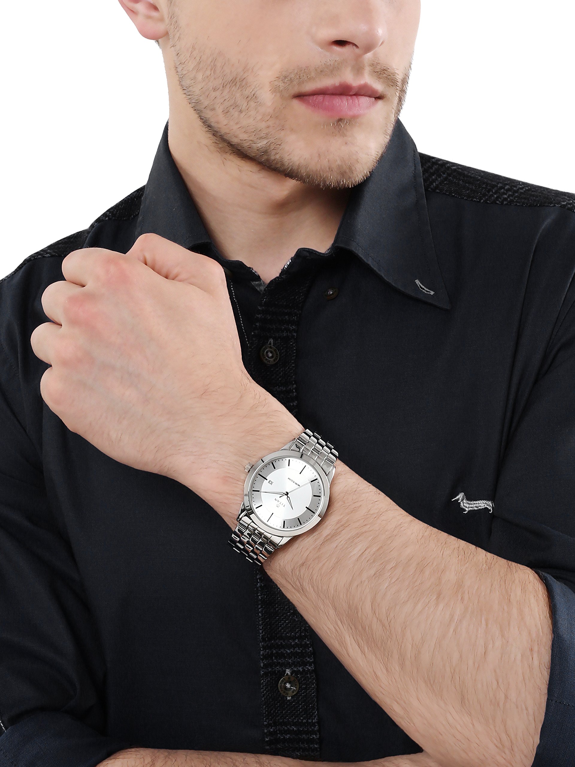 Foto 7 pulgar | Reloj Titan Neo Nm1584sm03/nn1584sm03 Con Esfera Plateada Para Hombre - Venta Internacional.