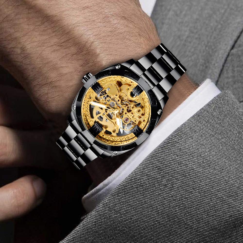 Foto 5 | Reloj Mecánico Tiong Skeleton De Acero Inoxidable Para Hombre - Venta Internacional.