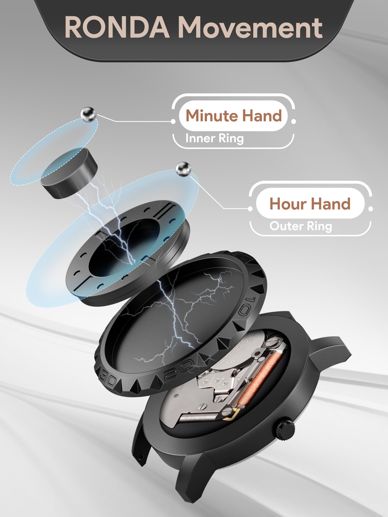 Foto 4 pulgar | Reloj Eutour Magnetic 3d Pvd De Cuarzo Suizo Impermeable Para Hombre - Venta Internacional.