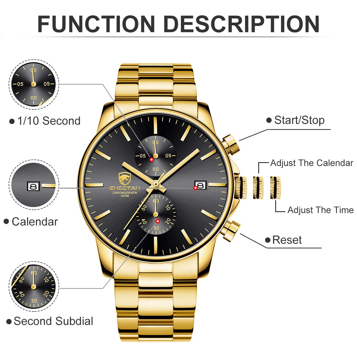 Foto 4 pulgar | Reloj Golden Hour para Hombre - Venta Internacional