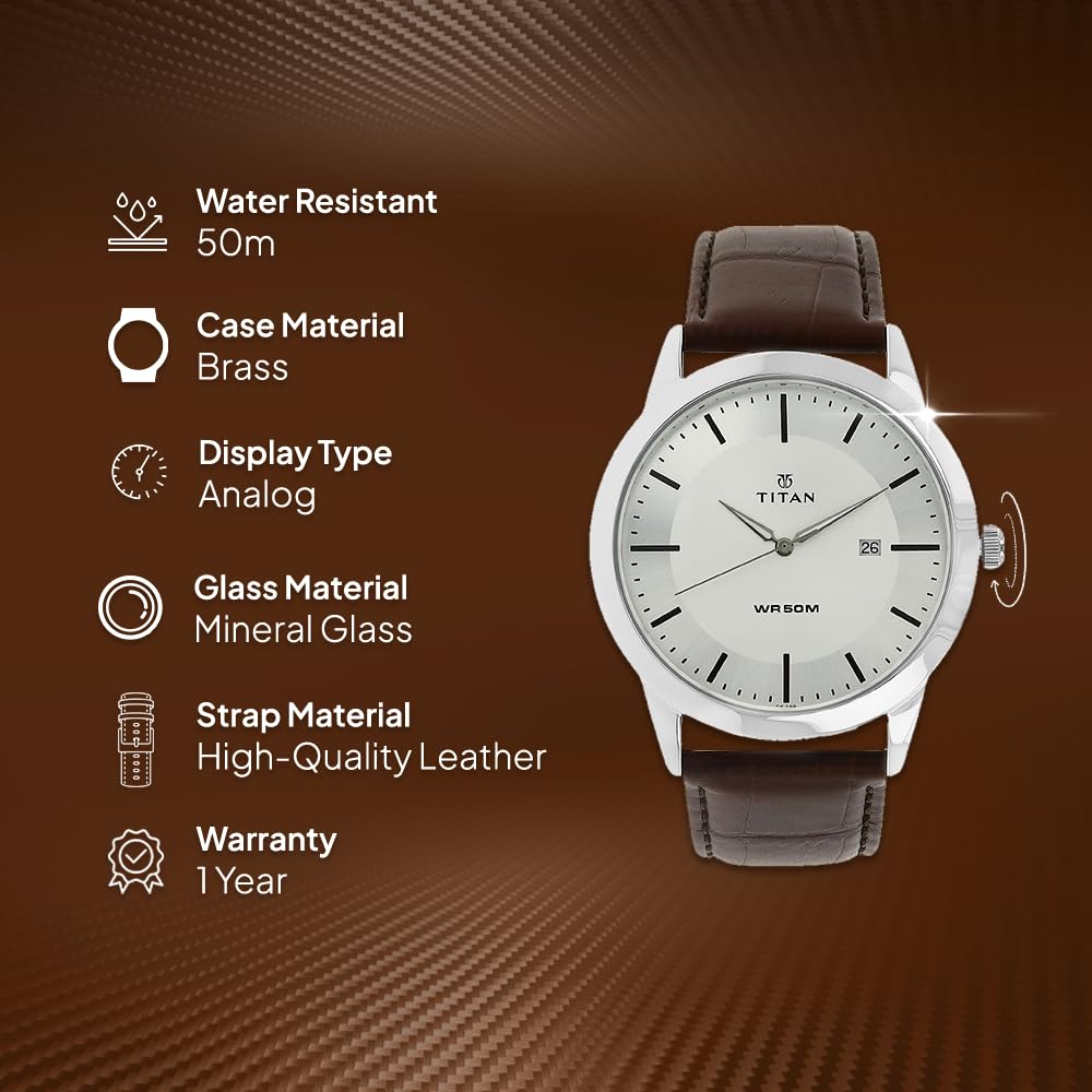 Foto 6 pulgar | Reloj Titan Otoño-invierno 19 Con Esfera Analógica Plateada Para Hombre - Venta Internacional.